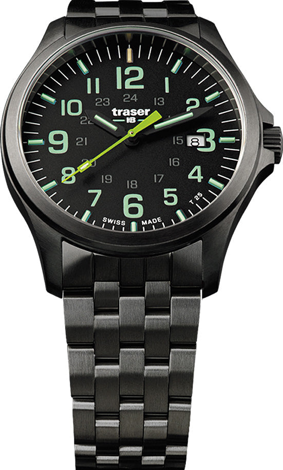 Traser H3 Watch Active Lifestyle P67 Officer Pro GunMetal Black/Lime - Black