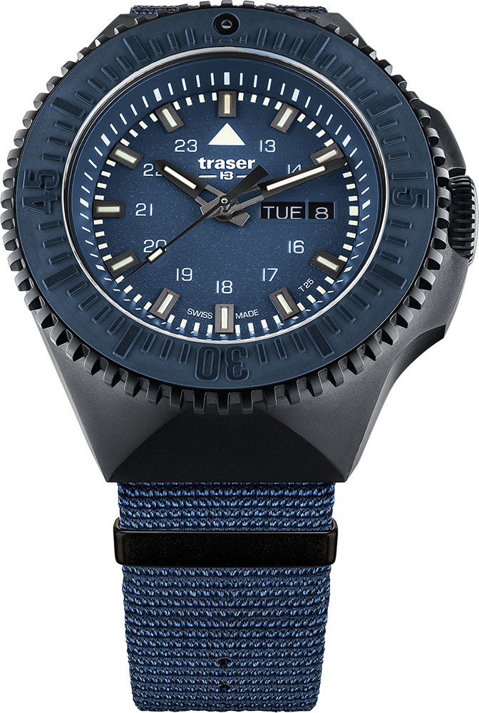 Traser H3 Watch P69 Black Stealth Blue Nato - Blue
