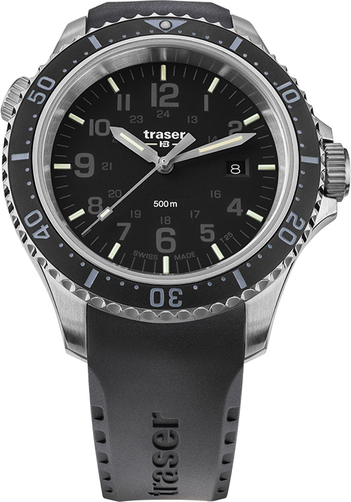 Traser H3 Watch P67 Diver Black Rubber - Black