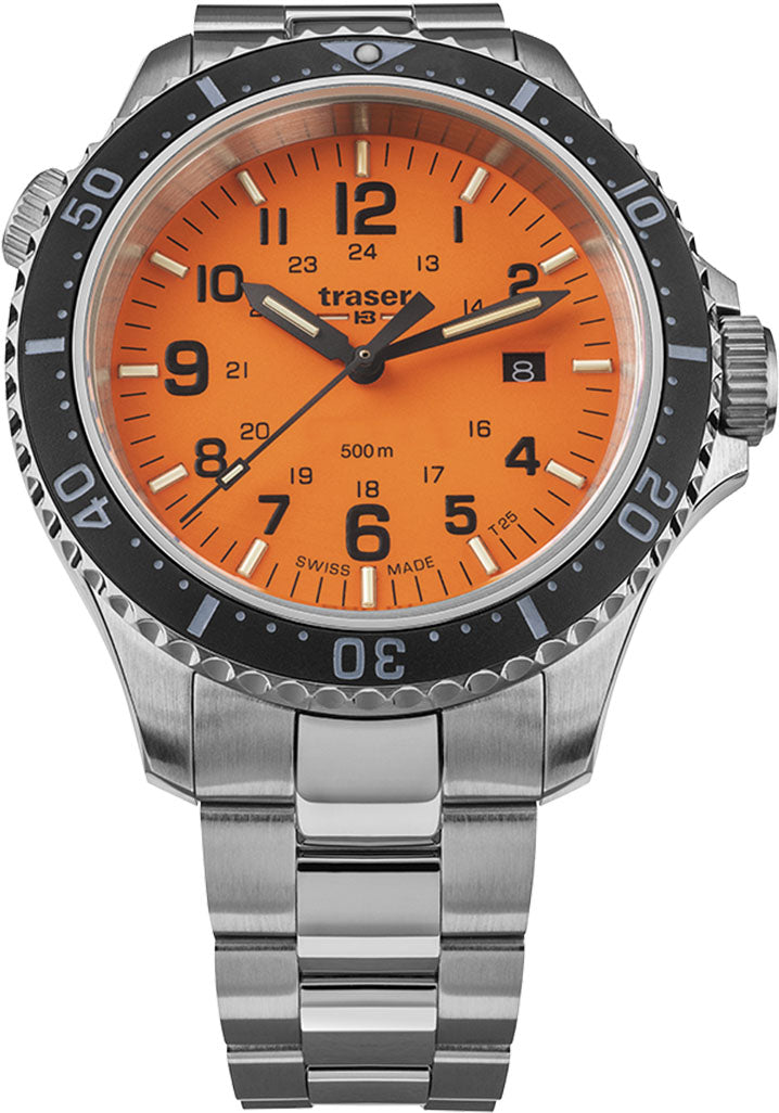 Traser H3 Watch P67 Diver Orange Bracelet - Orange