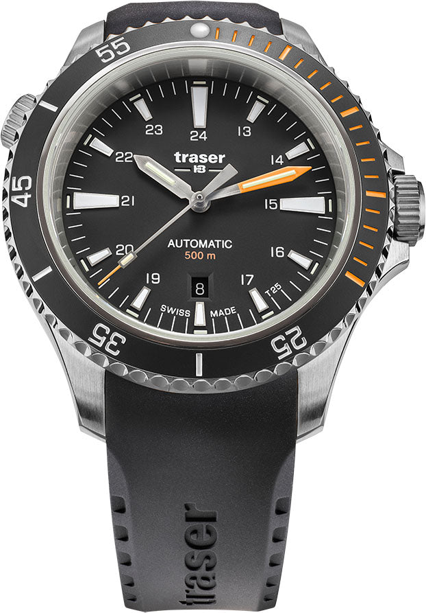 Traser H3 Watch P67 Diver Automatic Black Rubber - Black