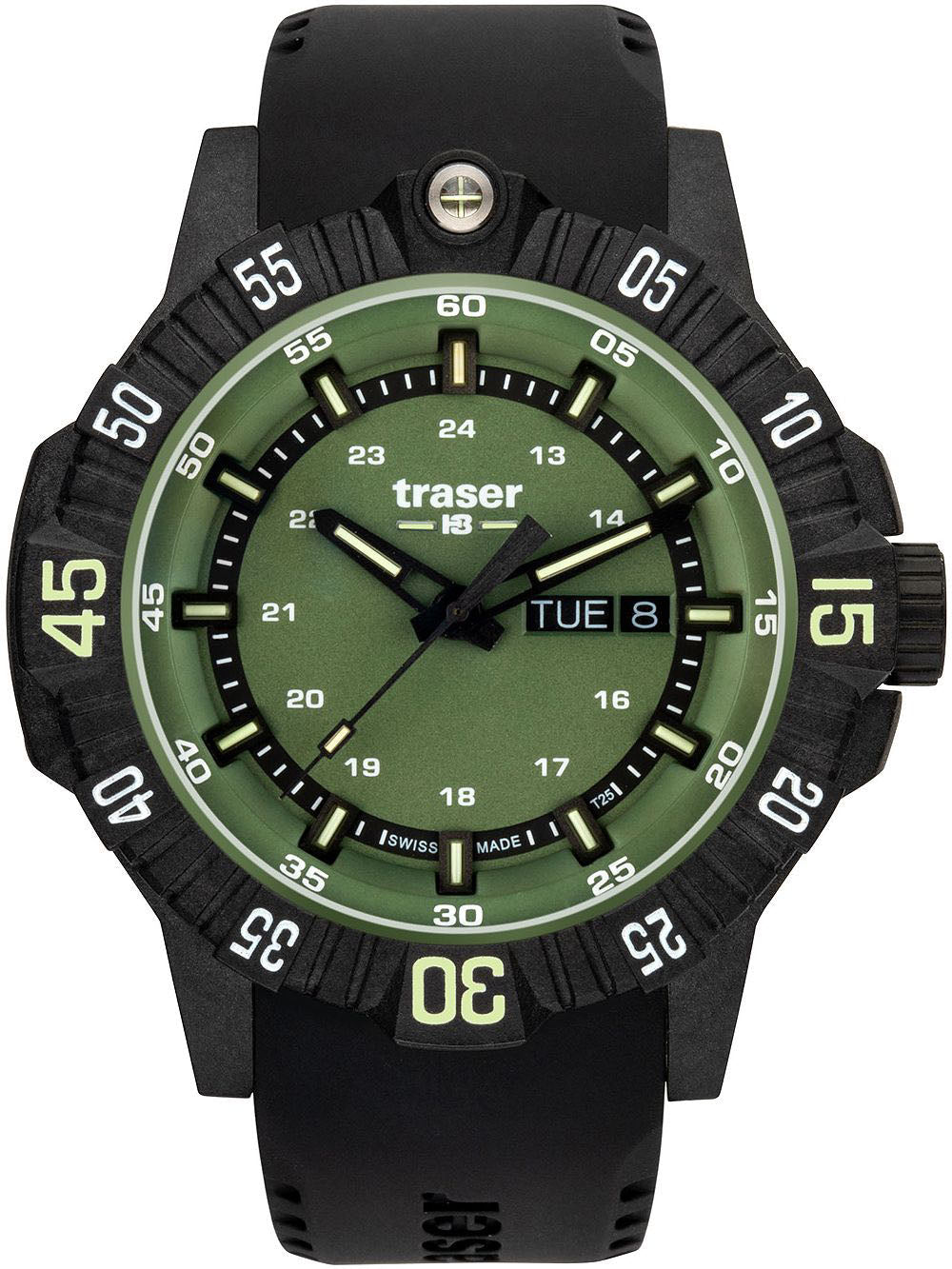Traser H3 Watch Tactical P99 Q Green Rubber - Green
