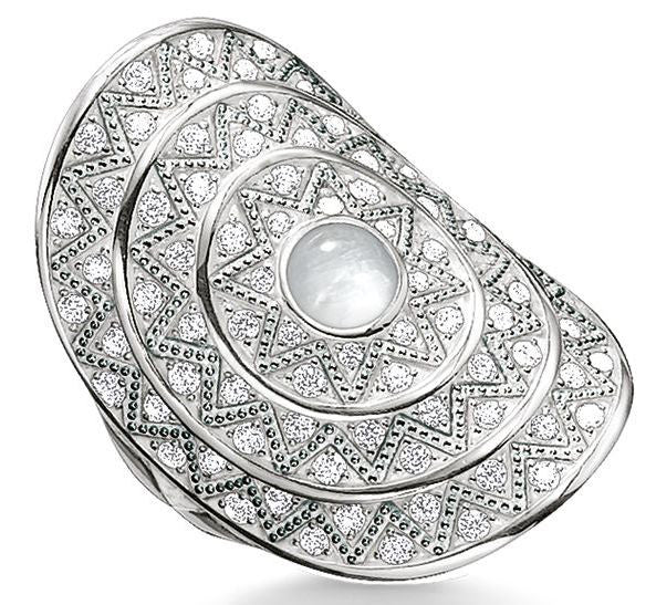 Thomas Sabo Glam And Soul Sterling Silver White Zirconia Zig Zag Ring D - 56