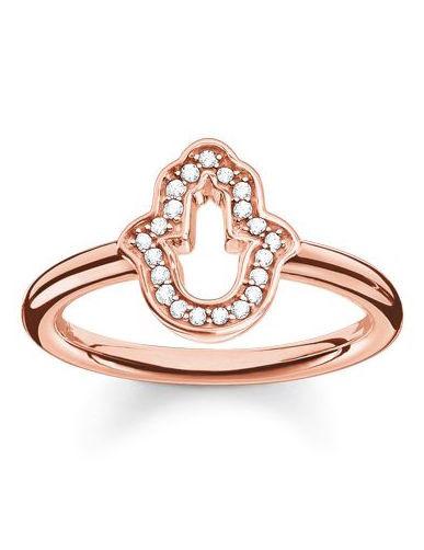Thomas Sabo Glam And Soul Rose Gold White Zirconia Ring D - Silver