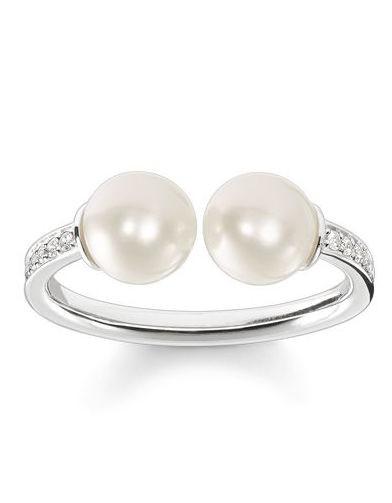 Thomas Sabo Glam And Soul Sterling Silver White Zirconia Pearl Ring D - 56