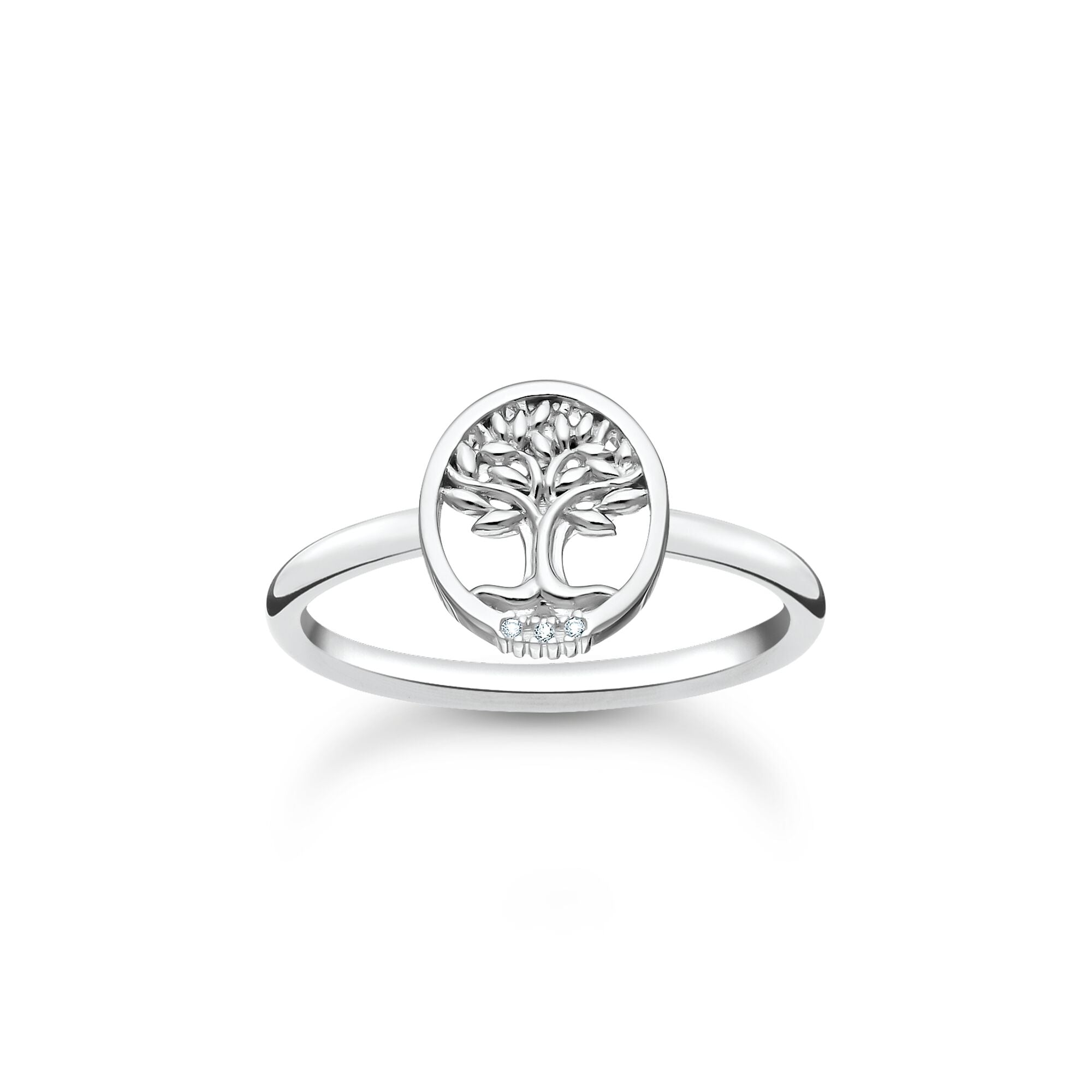 Thomas Sabo Tree of Love Sterling Silver White Stone Ring D - 54