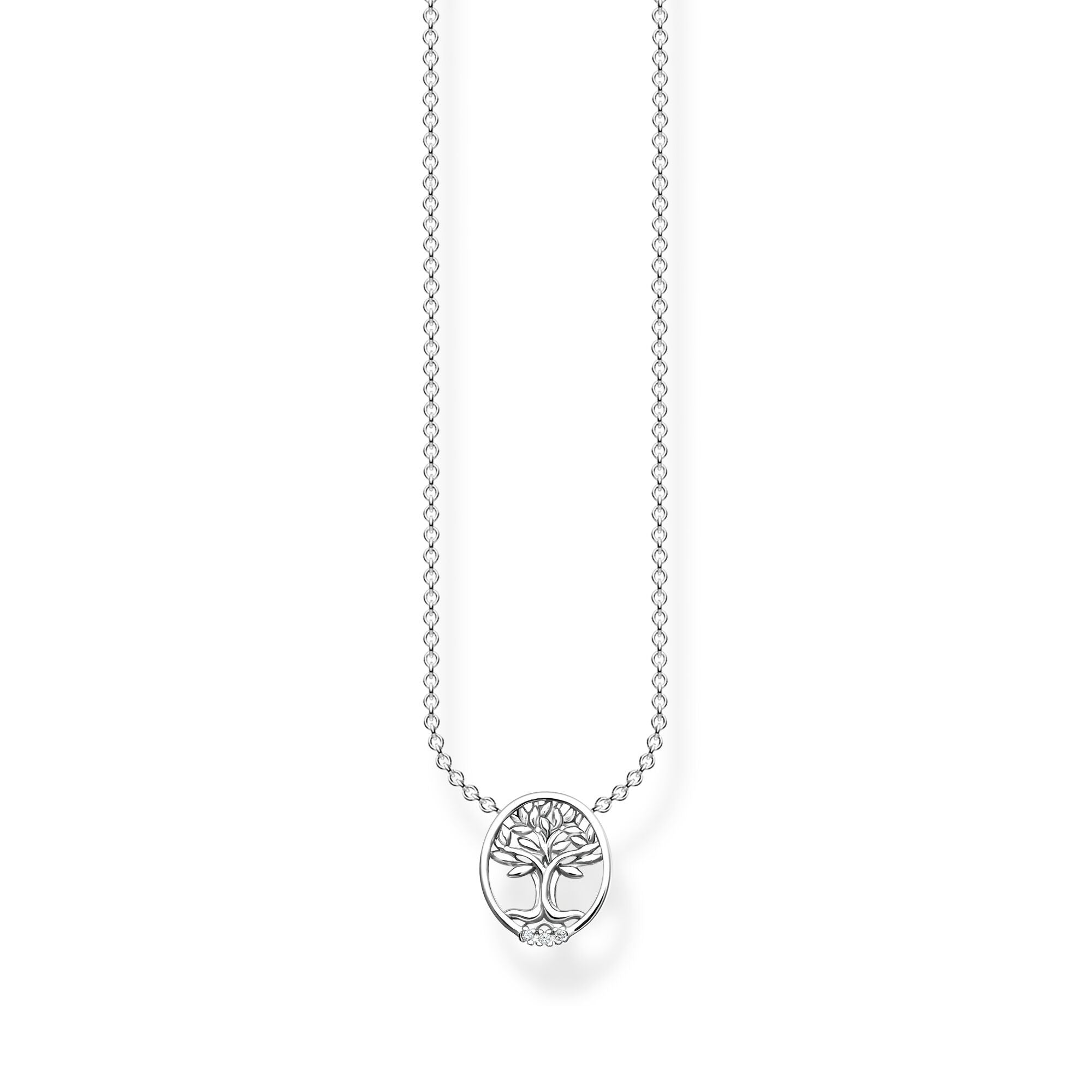 Thomas Sabo Tree of Love Sterling Silver White Stone Necklace - Silver