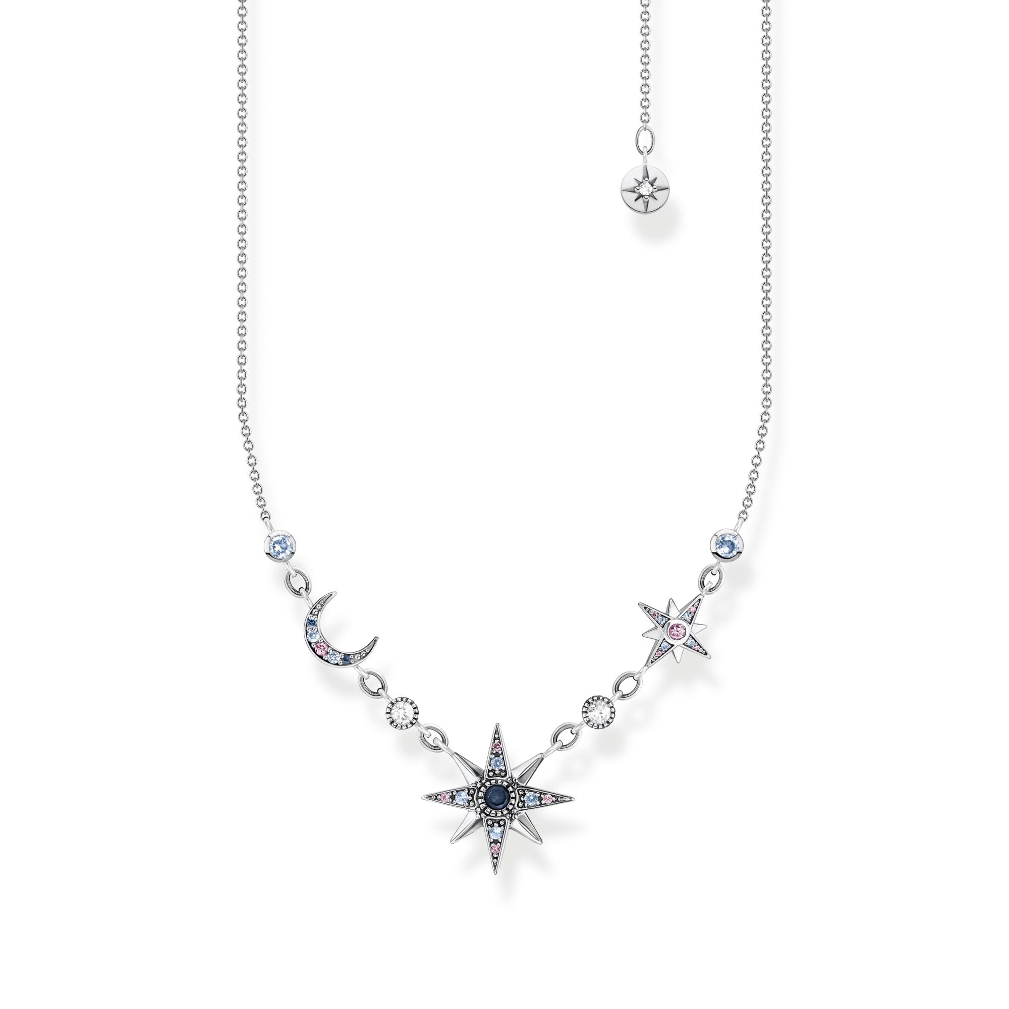 Thomas Sabo Royalty Sterling Silver Star and Moon Necklace - Silver