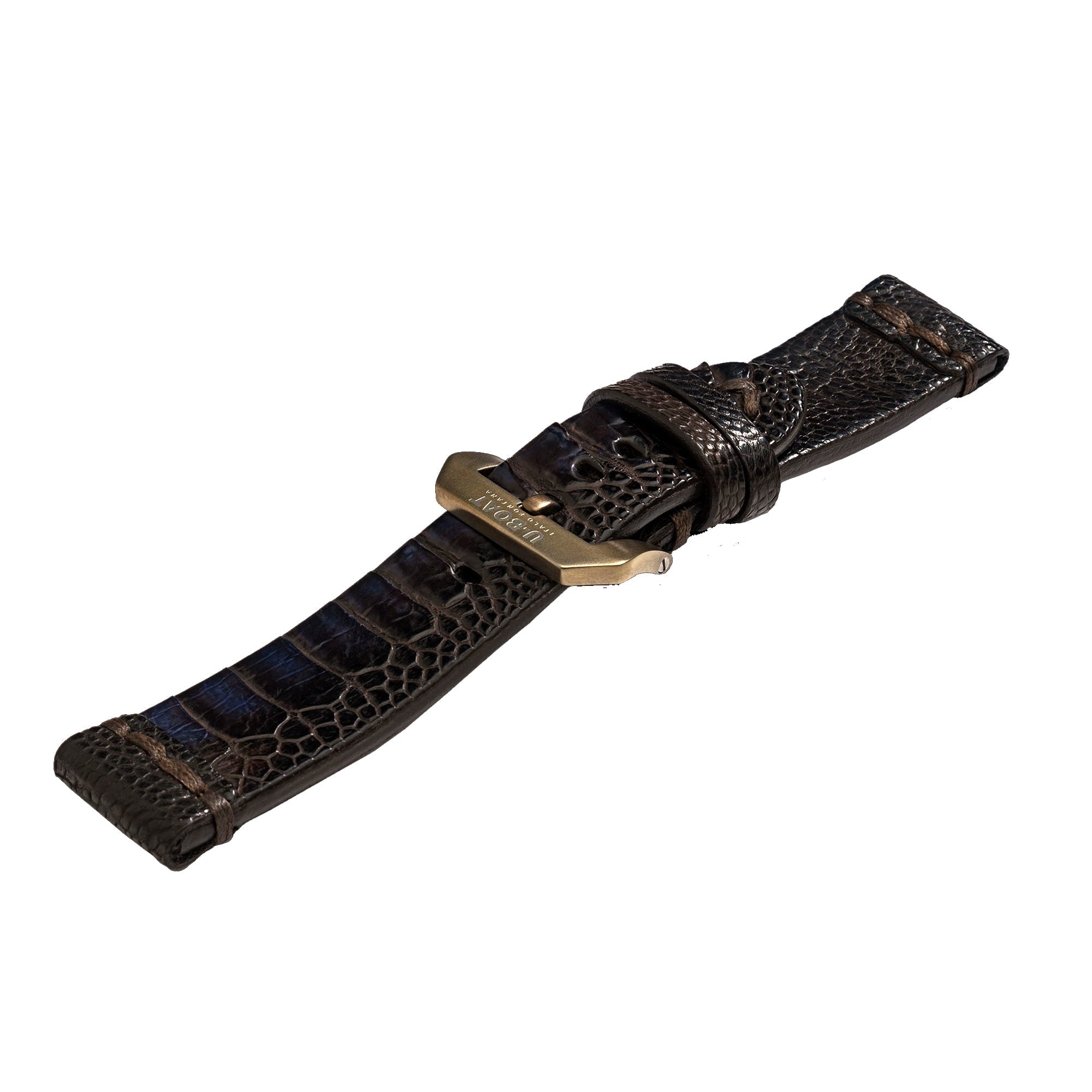 U-Boat Strap 3020 23/22 Ostrich Leather Blue Buckle - Blue