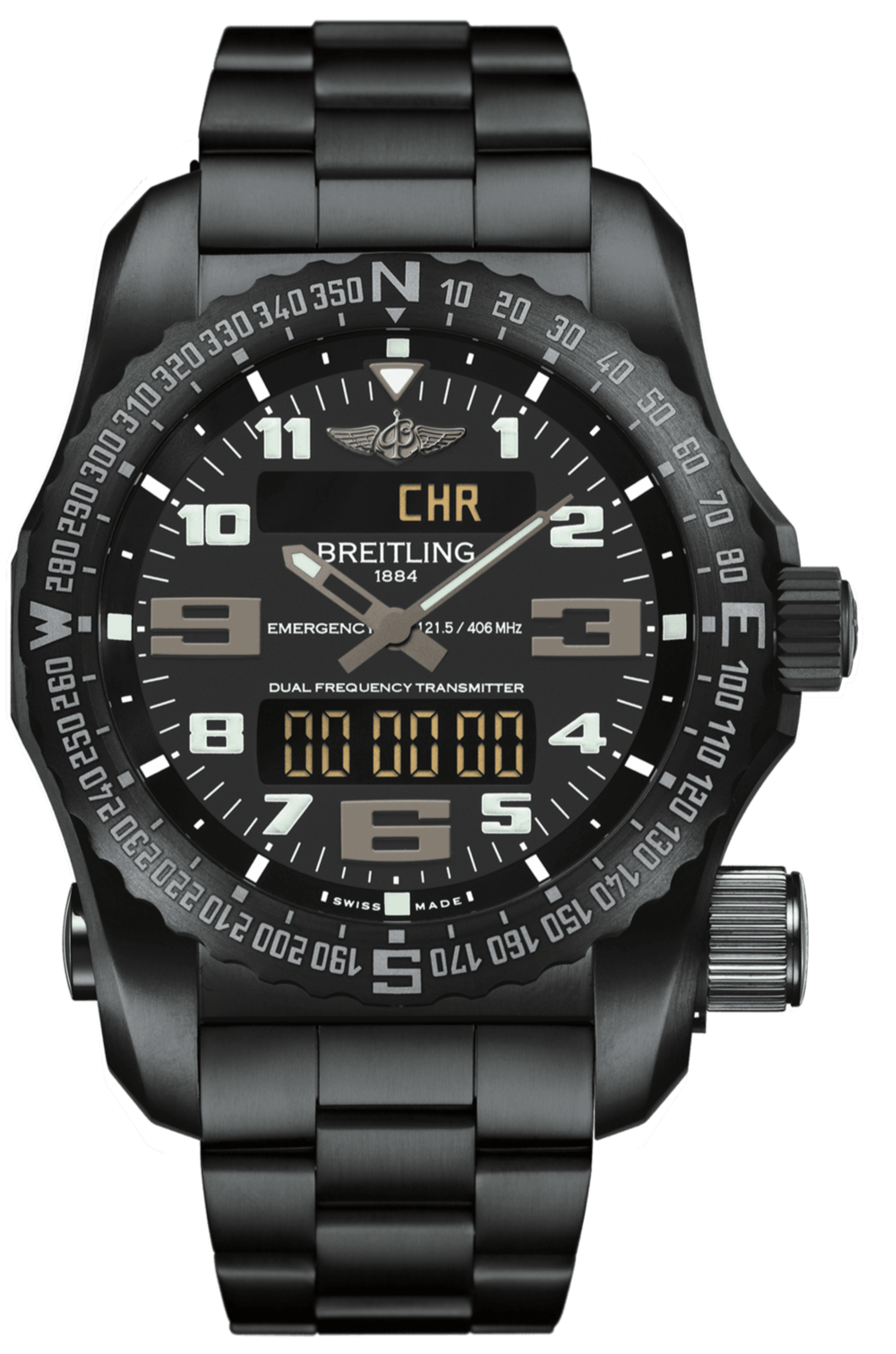 Breitling Watch Emergency Black Titanium Volcano Black