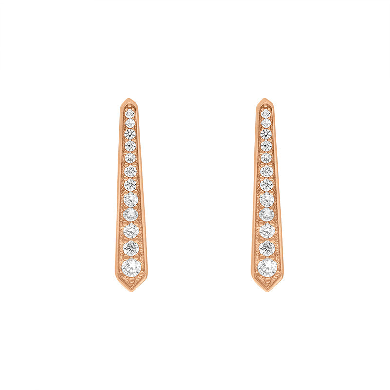 Vixi Jewellery Sunbeam Rose Gold Bar Stud Earrings D - Silver
