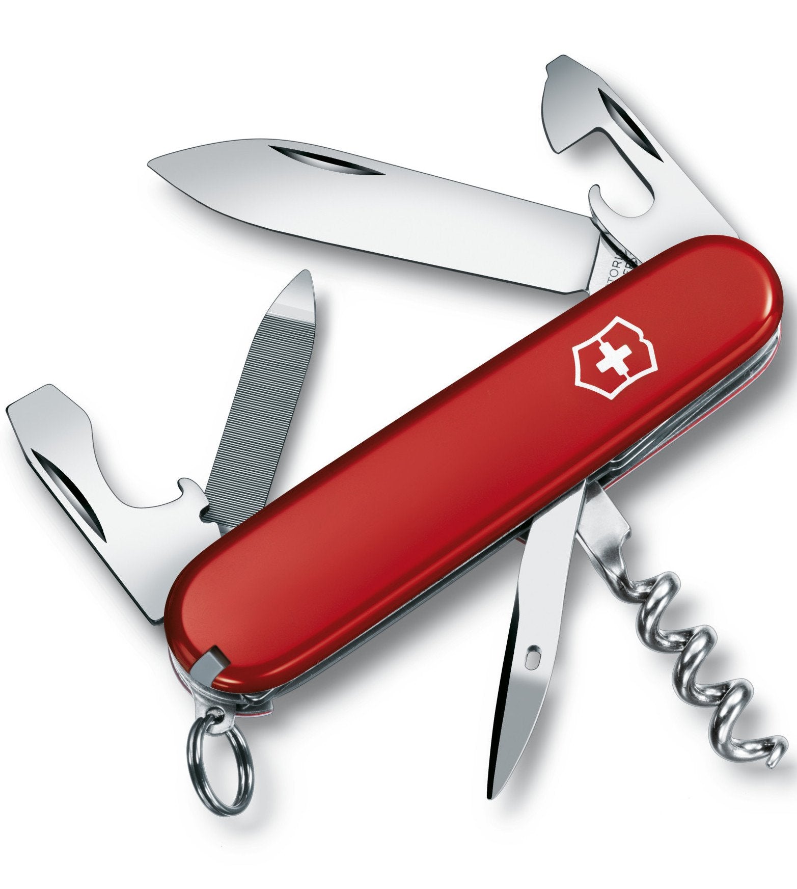 Victorinox Swiss Army Medium Pocket Knife Sportsman and Keyring - Silver