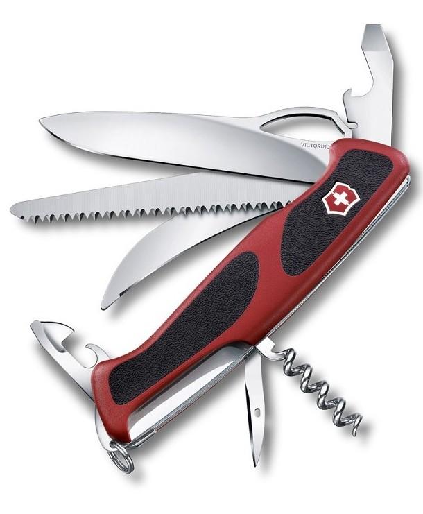 Victorinox Swiss Army Large Pocket Knife Rangergrip 57 Hunter - Silver
