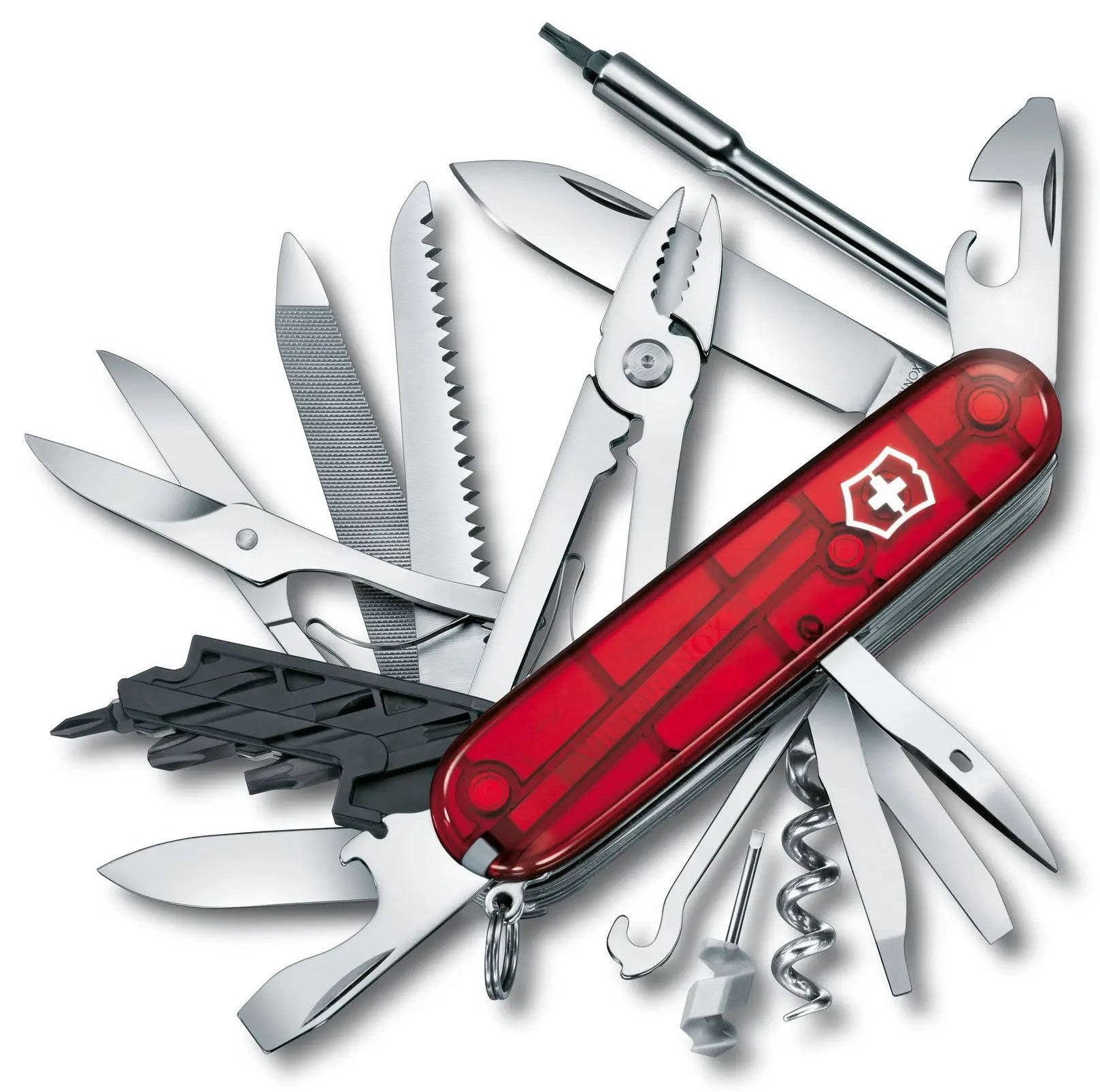 Victorinox Medium Pocket Knife Cybertool 41 Red Transparent