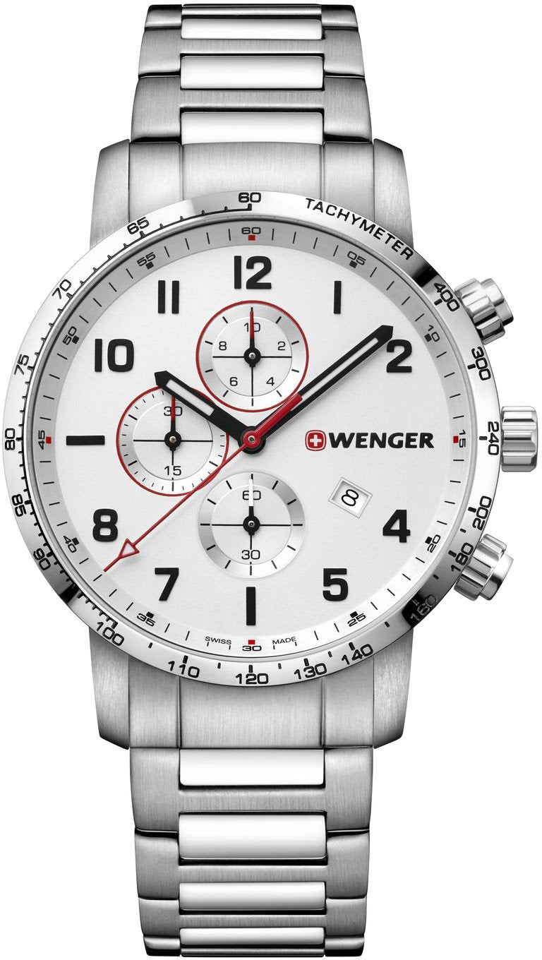 Wenger Watch Attitude Vertical Chrono Mens - Silver