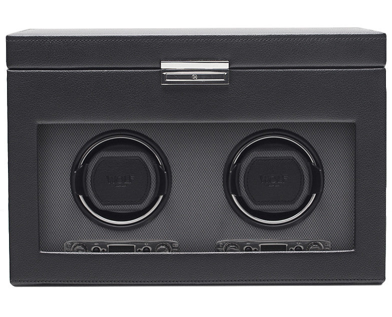 WOLF Watch Winder Viceroy Double Storage And Travel Case - Black