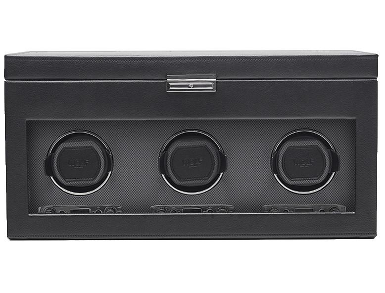 WOLF Watch Winder Viceroy Triple Storage And Travel Case - Black