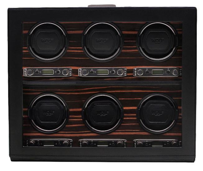 WOLF Watch Winder Roadster 6pc - Black