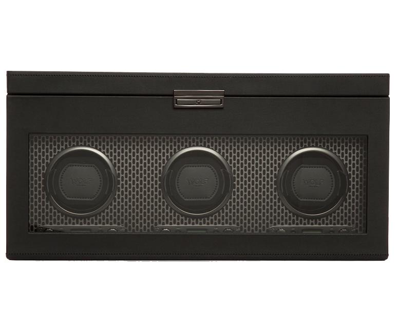 WOLF Watch Winder Axis Triple Powder Coat - Silver