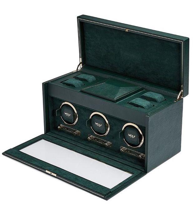 WOLF Watch Winder British Racing Green Triple - Green