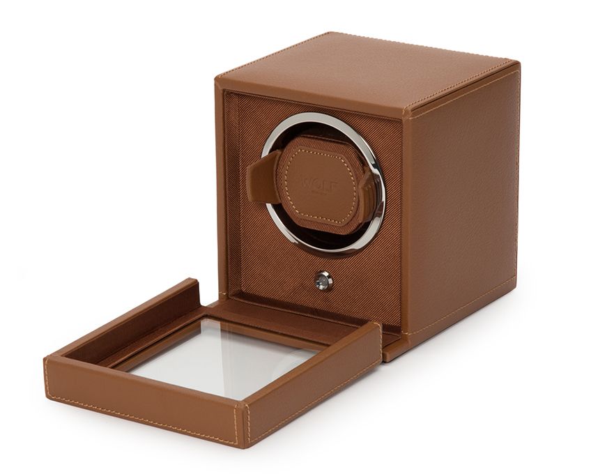 WOLF Watch Winder Cub With Cover - Brown