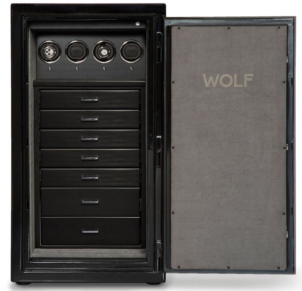 WOLF Watch Safe Atlas 4 Piece Onyx - Black