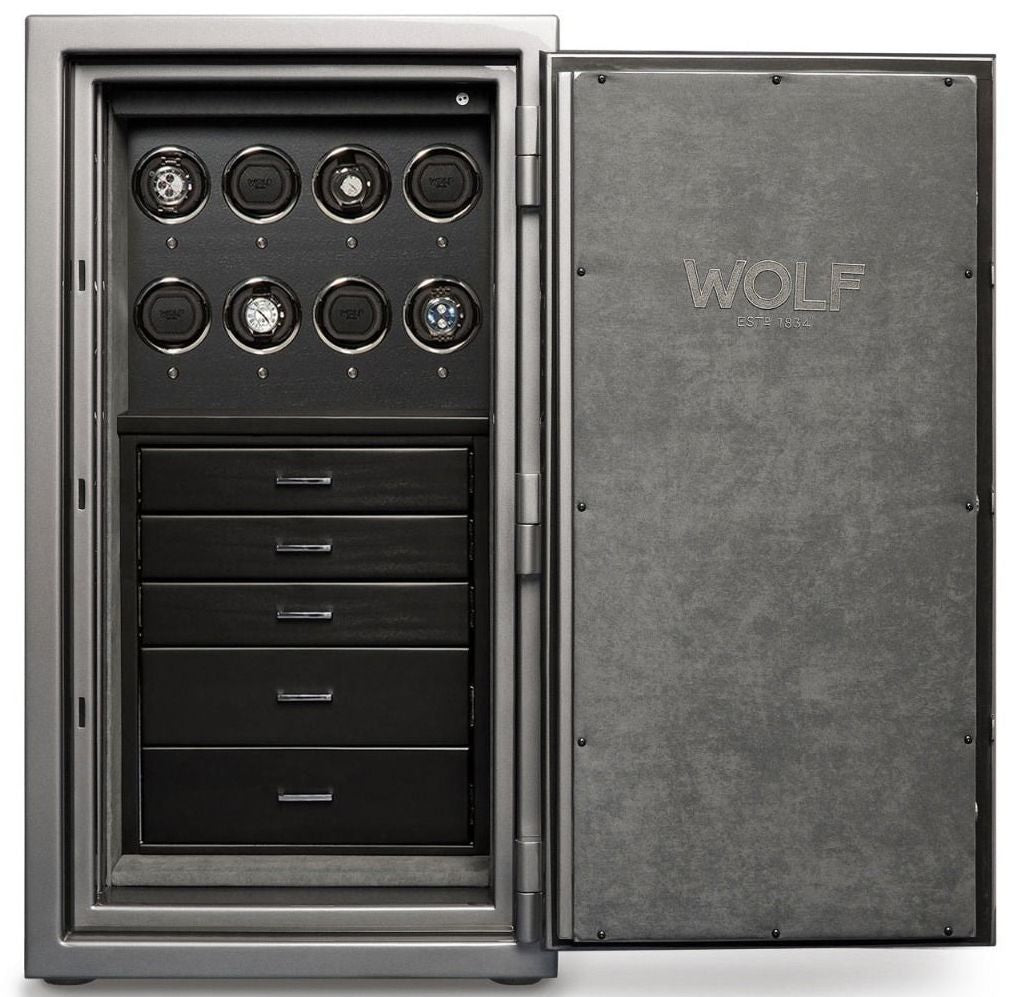 WOLF Watch Safe Atlas 8 Piece Titanium - Black