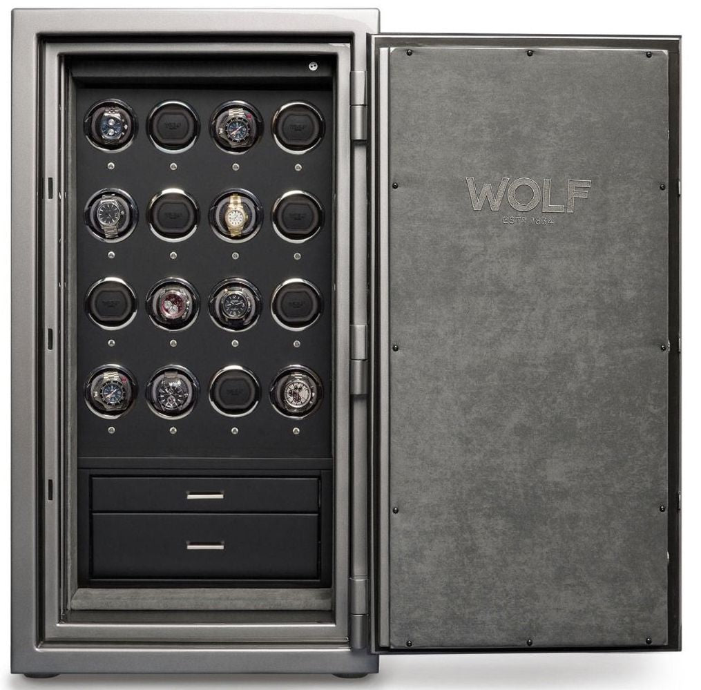 WOLF Watch Safe Atlas 16 Piece Titanium - Black