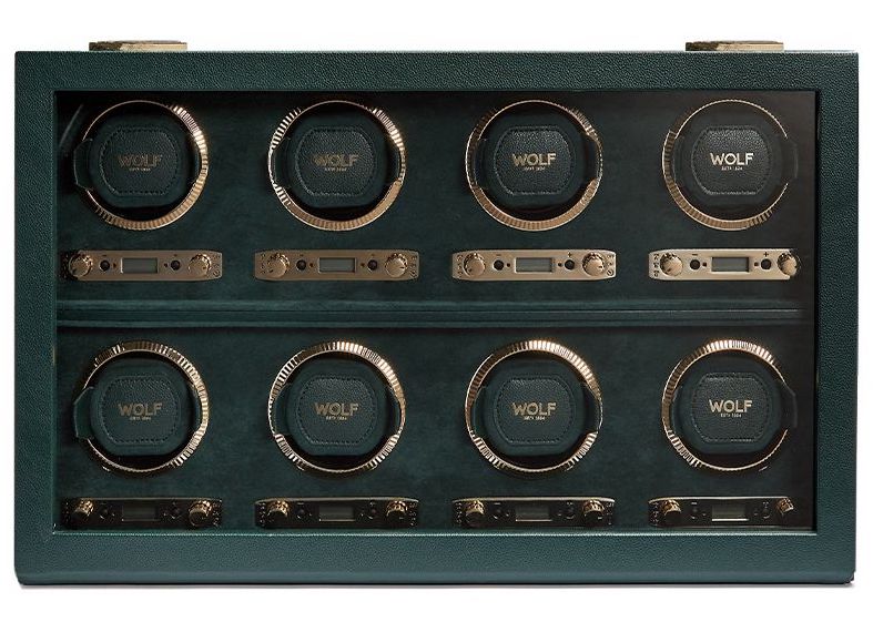 WOLF Watch Winder British Racing Green 8 Piece - Green