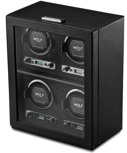 WOLF Watch Winder British Racing Black 4pc - Black