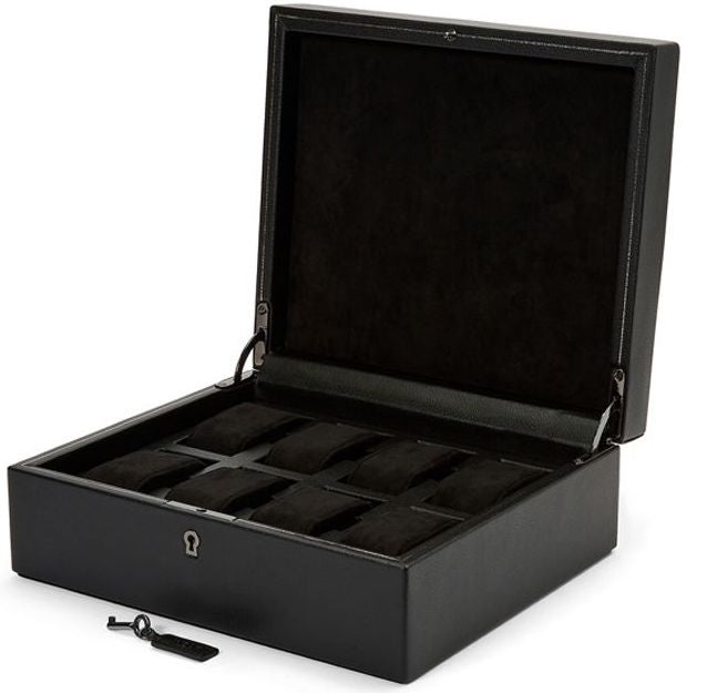 WOLF Watch Box British Racing Black 8pc - Black