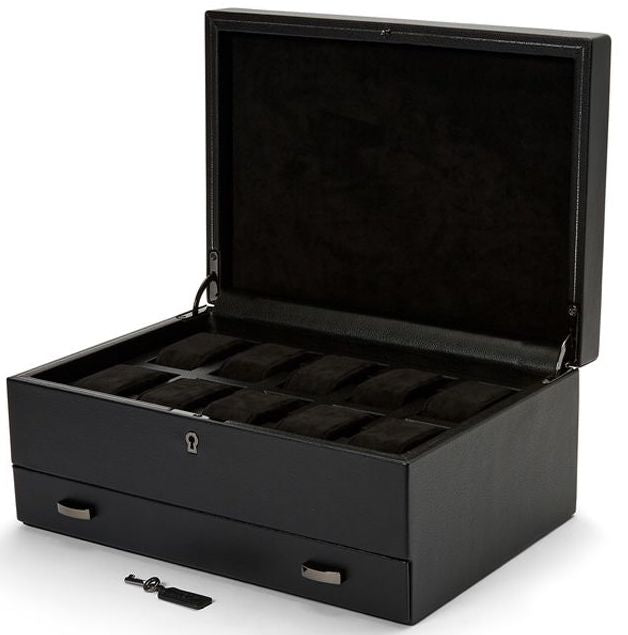 WOLF Watch Box British Racing Black 10pc Storage
