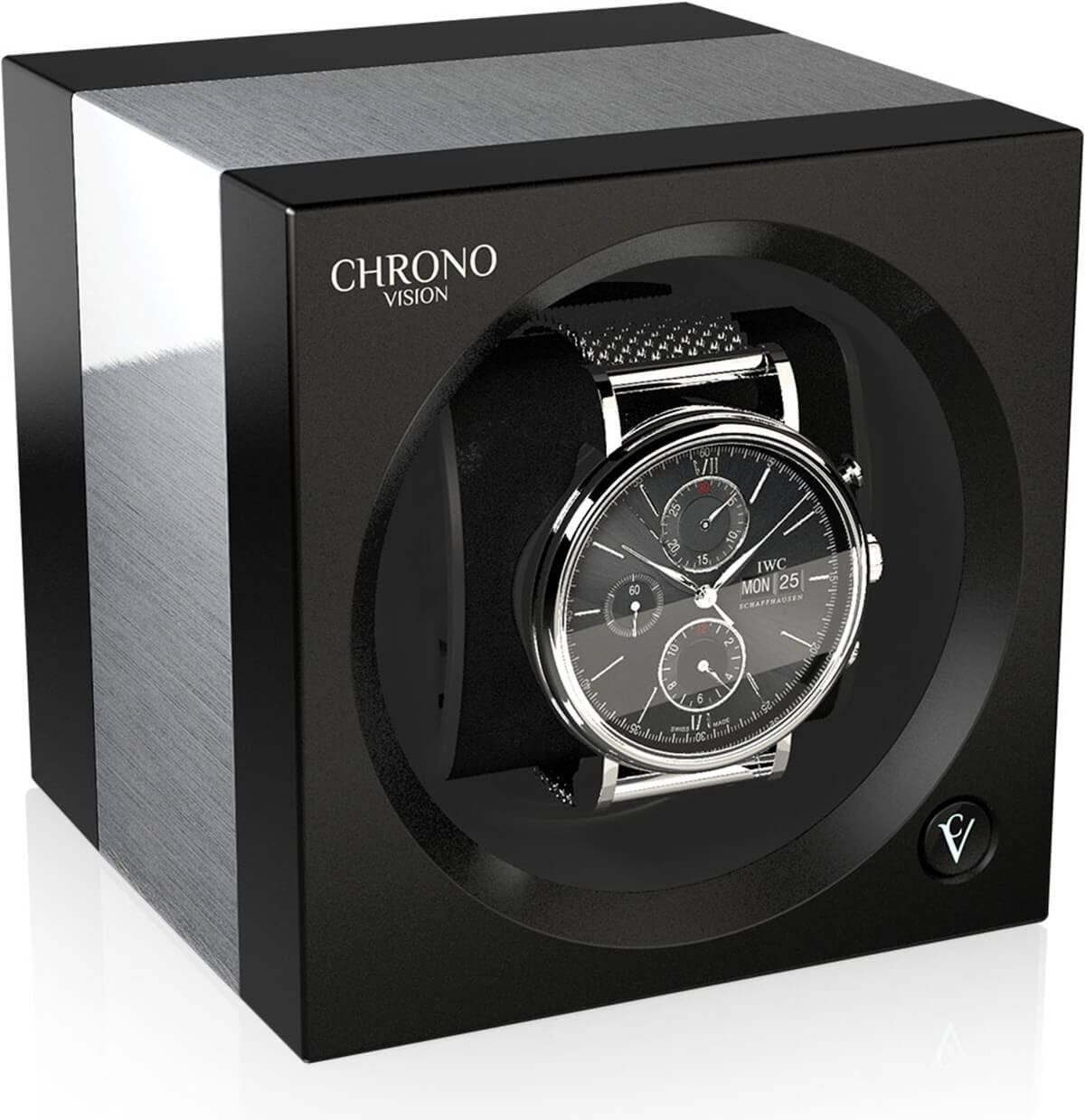Chronovision One Watch Winder Bluetooth Aluminium Black Silk - Black