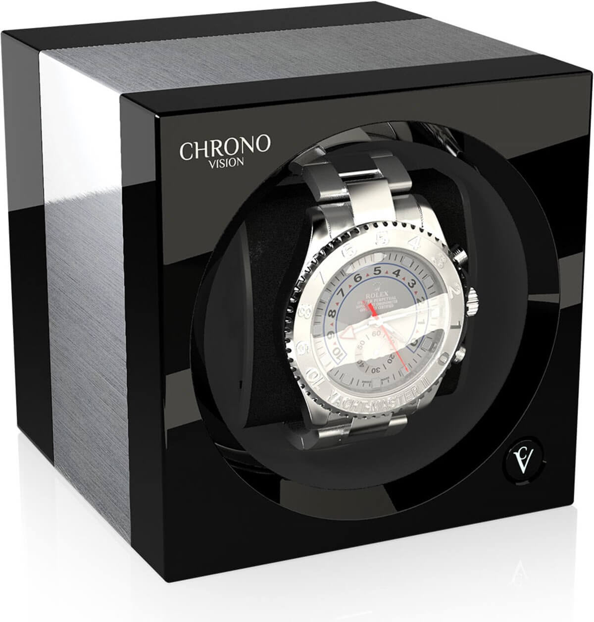 Chronovision One Watch Winder Bluetooth Aluminium Black High Gloss - Black