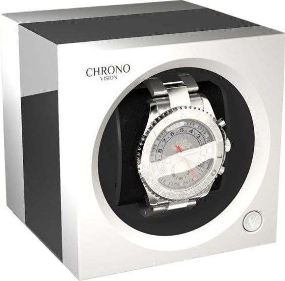Chronovision One Watch Winder Bluetooth Chrome White Silk