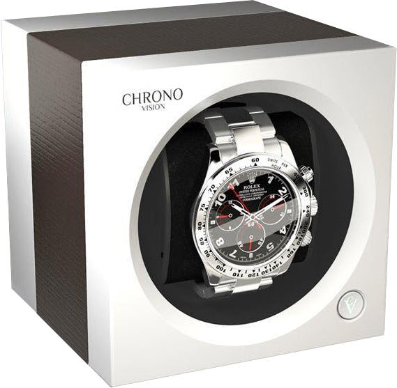 Chronovision One Watch Winder Bluetooth Oak Silk White Silk - Black