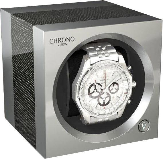 Chronovision One Watch Winder Bluetooth Argento High Gloss Chrome Silk - Black