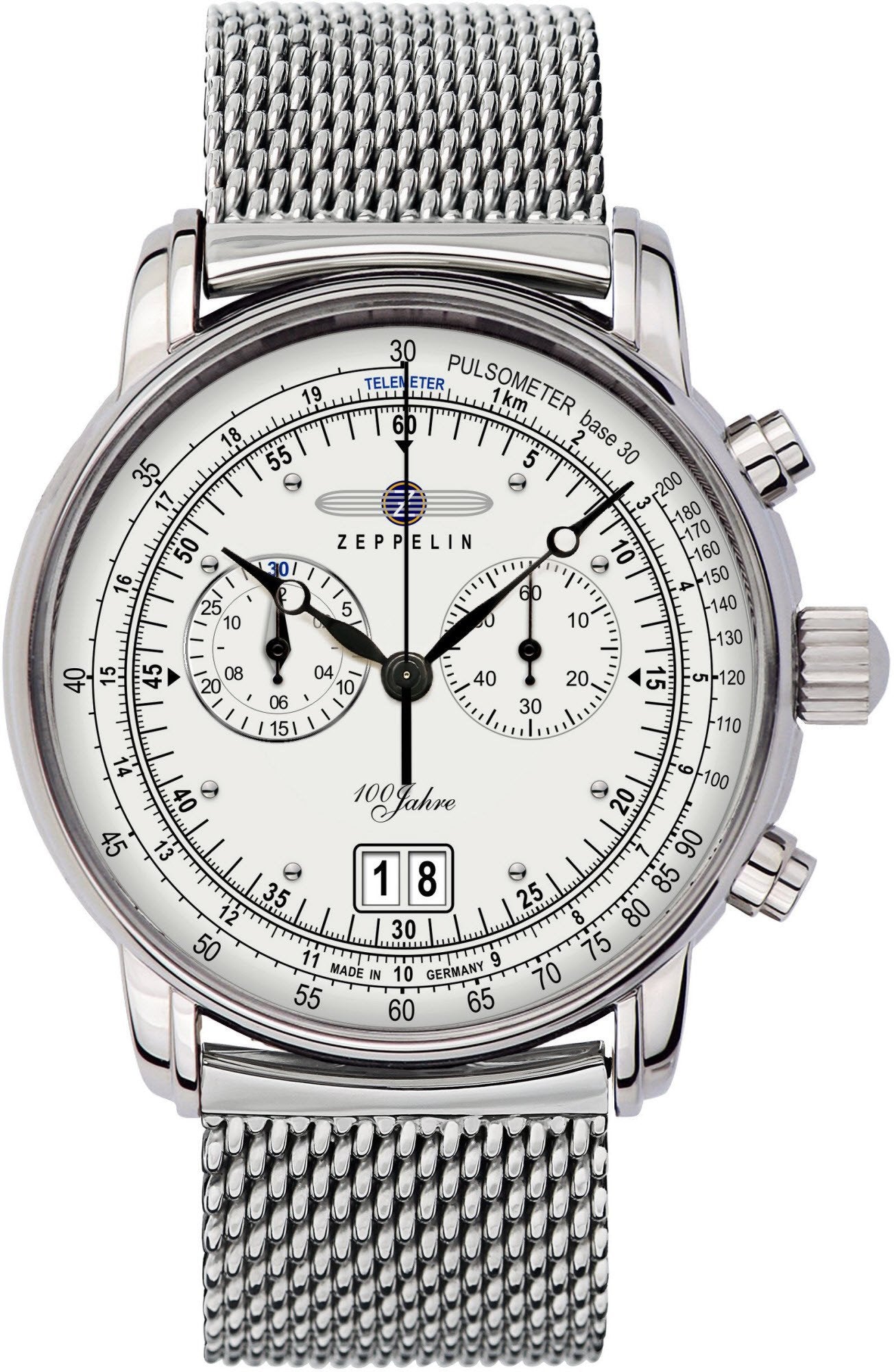 Zeppelin Watch 100 Years Zeppelin ED. 1 Mens - Silver