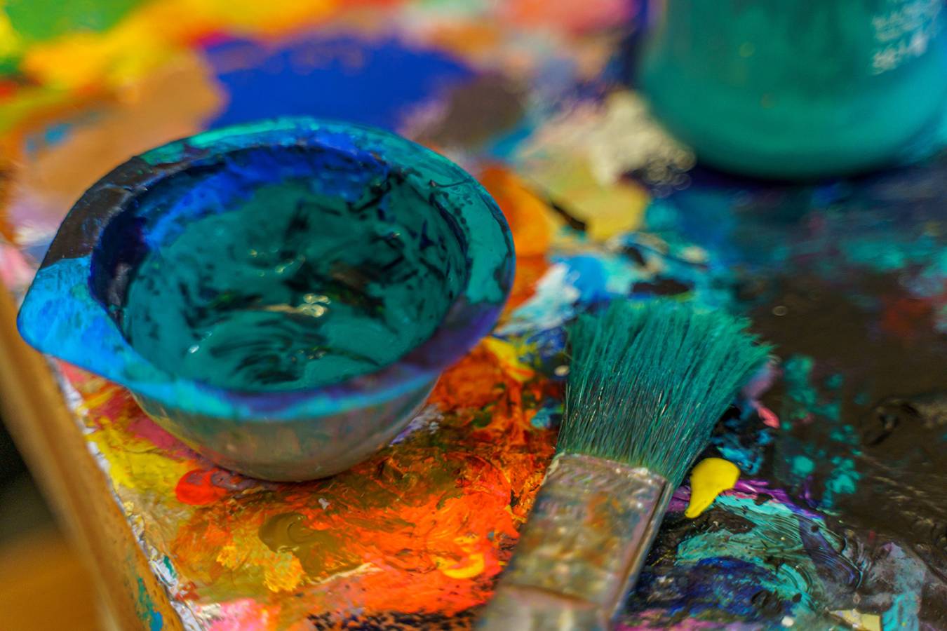 The artists paints