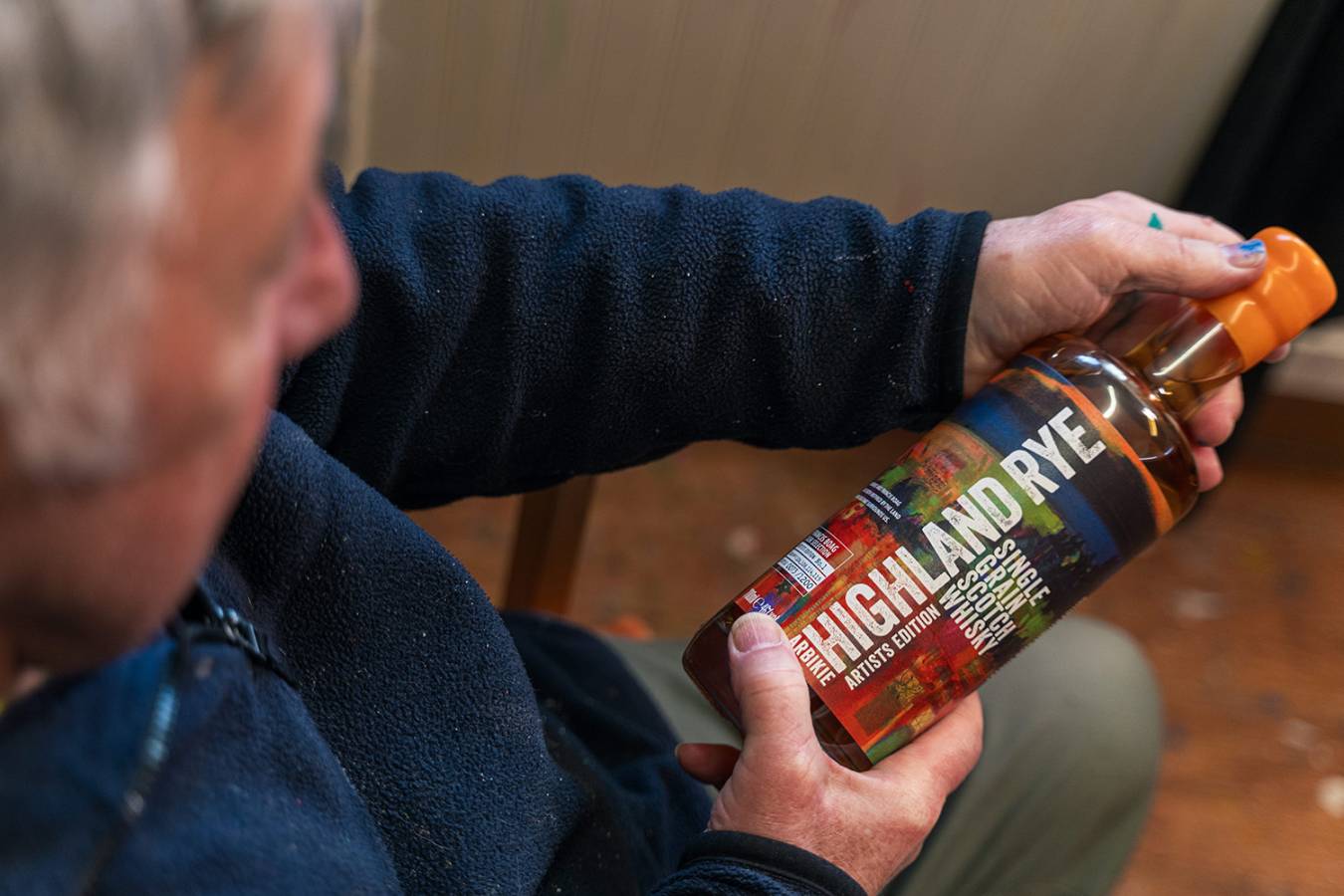 Francis Boag holding the whisky