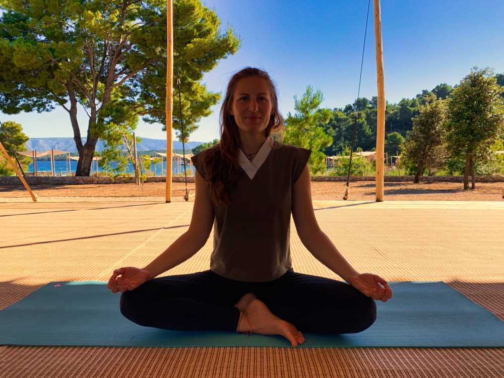 Sunrise yoga at The Beach in Maslinica Bay