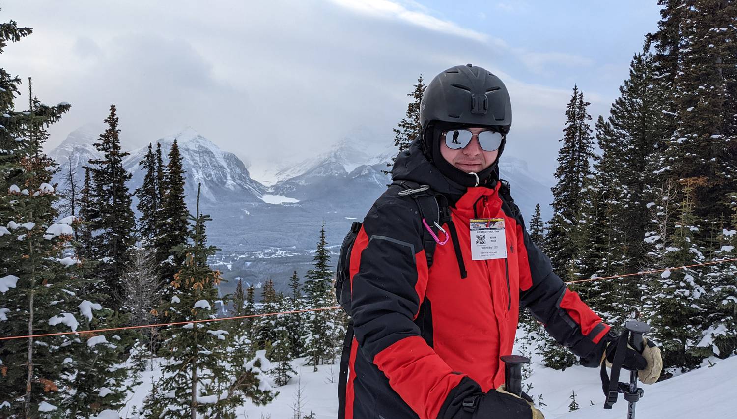 Man Skiing at Lake Louise Ski Resort