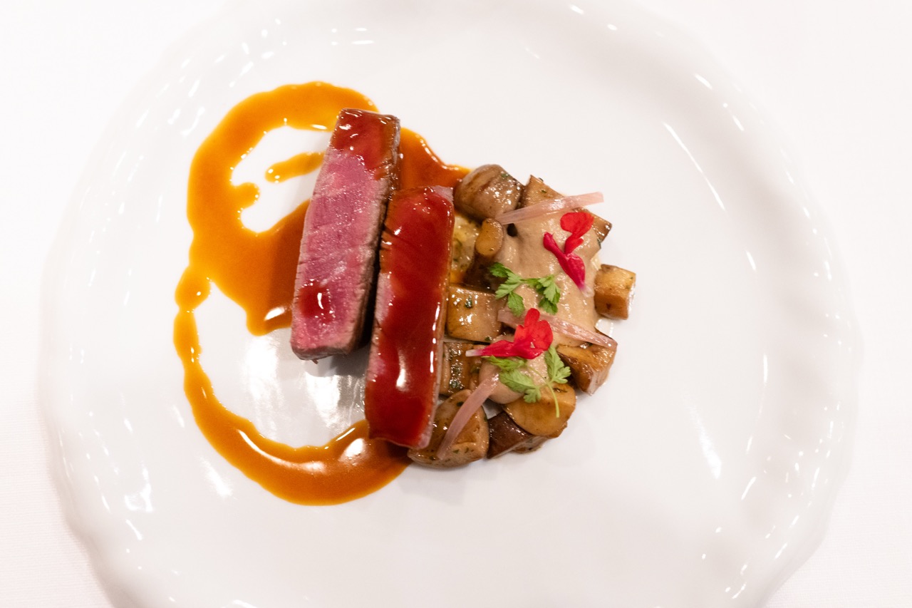 Old Rendena Cow's Fillet, Picked Mushrooms, Porcini Cream, and Beef Jus  