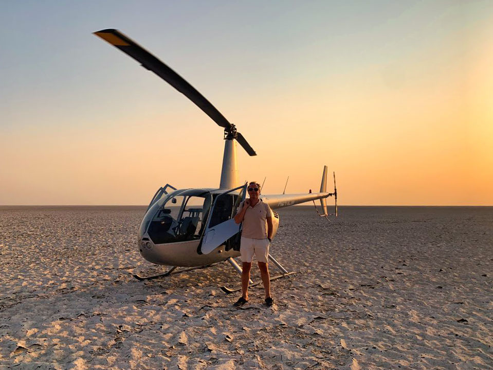 Helicopter Into The Makgadikgadi Pans Botswana