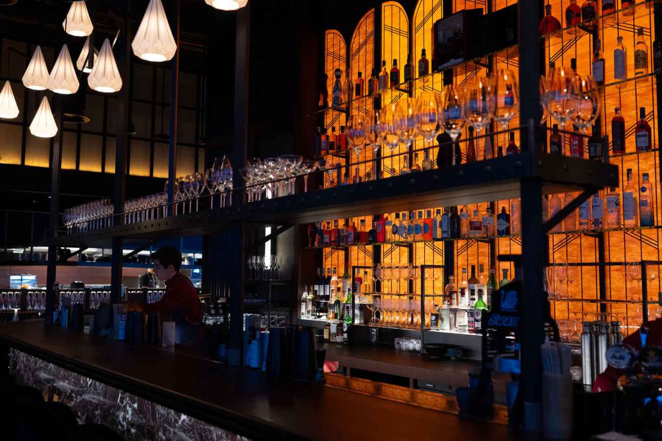 The bar at night
