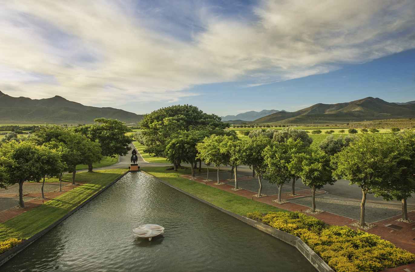 The estates landscaped grounds