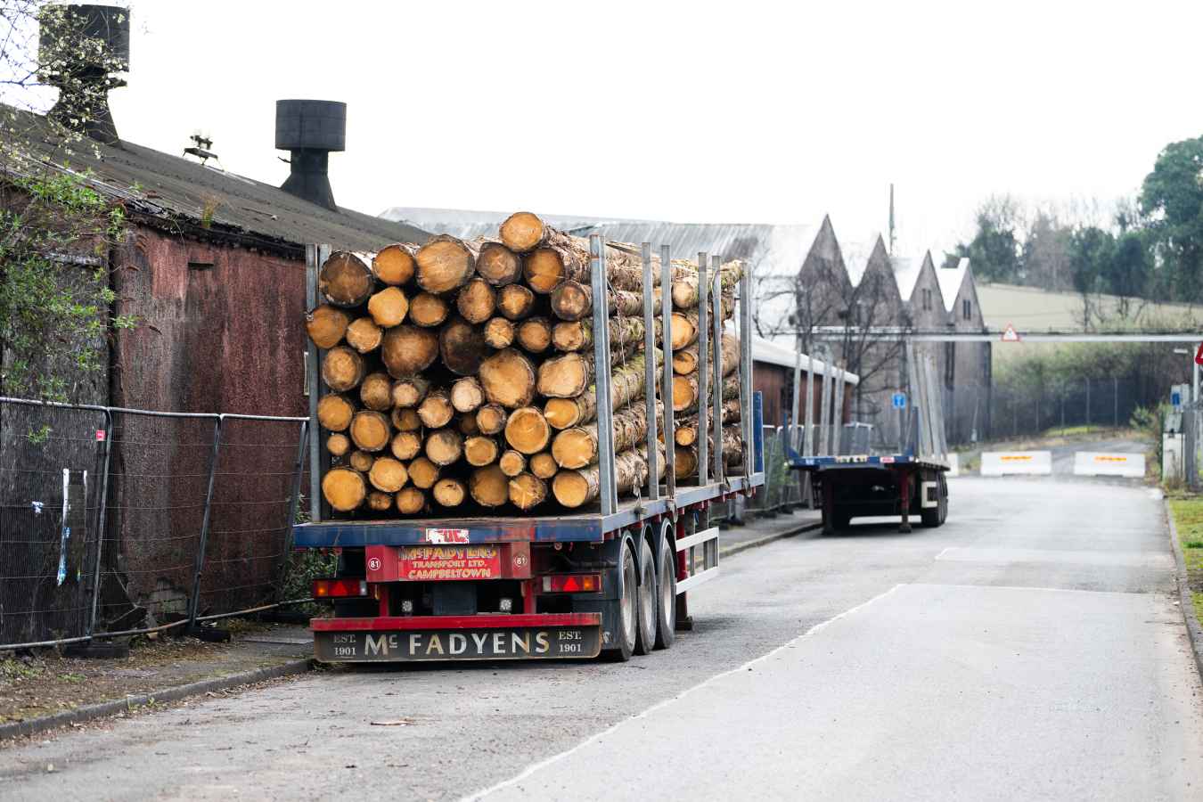 A logging truck on the site