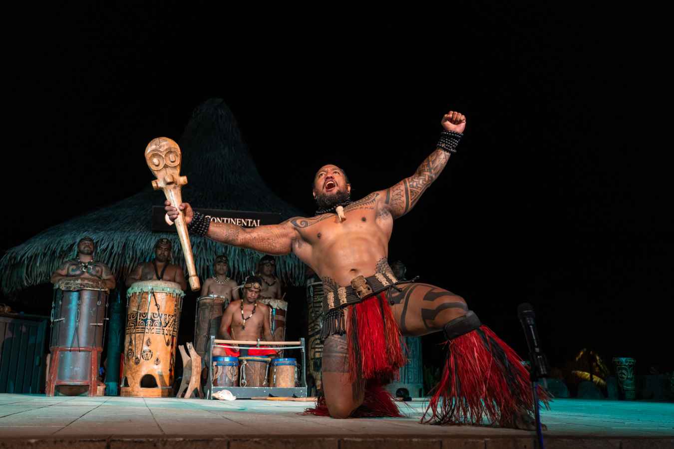 A dancer at the Marquesas night buffet