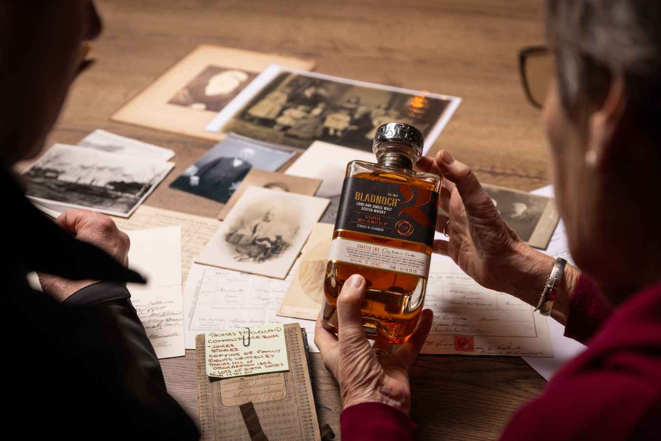 Inspecting the bottle