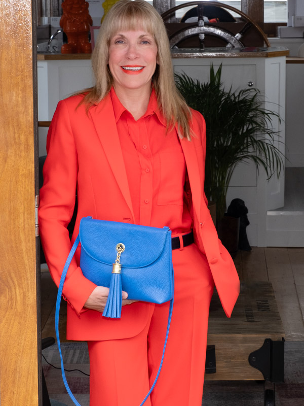 Sarah Haran with the Jasmine crossbody bag